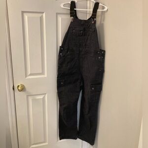 Duluth Trading Womens Size L Fire Hose Bib Overalls Black